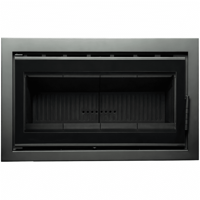 Insert bois Cassette Nordic 90 black avec cadre de finition A.Caminetti