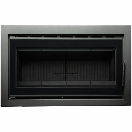 Insert bois Cassette Nordic 90 black avec cadre de finition A.Caminetti