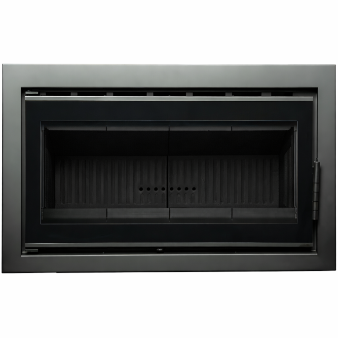 Insert bois Cassette Nordic 90 black avec cadre de finition A.Caminetti