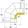 Coude 90 degrés conduit double paroi isolé Edilinox - Diamètre 150 mm