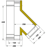 Té 135 degrés conduit double paroi isolé Edilinox - Diamètre 150 mm
