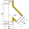 Té 135 degrés conduit double paroi isolé Edilinox - Diamètre 150 mm