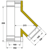 Té 135 degrés conduit double paroi isolé Edilinox - Diamètre 150 mm