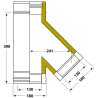Té 135 degrés conduit double paroi isolé Edilinox - Diamètre 150 mm