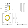 Support mural inox conduit double paroi isolé Edilinox - Diamètre 150 mm