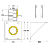 Support mural inox conduit double paroi isolé Edilinox - Diamètre 150 mm