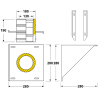 Support mural inox conduit double paroi isolé Edilinox - Diamètre 150 mm