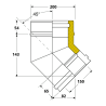 Coude 45 degrés conduit double paroi isolé Edilinox - Diamètre 150 mm