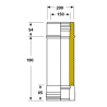 Élément 25 cm conduit double paroi isolé Edilinox - Diamètre 150 mm