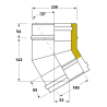 Coude 30 degrés conduit double paroi isolé Edilinox - Diamètre 150 mm