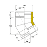 Coude 30 degrés conduit double paroi isolé Edilinox - Diamètre 150 mm