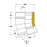 Coude 15 degrés conduit double paroi isolé Edilinox - Diamètre 130 mm