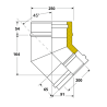Coude 45 degrés conduit double paroi isolé Edilinox - Diamètre 200 mm