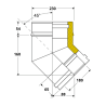 Coude 45 degrés conduit double paroi isolé Edilinox - Diamètre 180 mm
