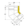 Coude 45 degrés conduit double paroi isolé Edilinox - Diamètre 130 mm