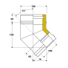 Coude 45 degrés conduit double paroi isolé Edilinox - Diamètre 100 mm