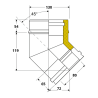 Coude 45 degrés conduit double paroi isolé Edilinox - Diamètre 80 mm