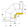 Coude 90 degrés conduit double paroi isolé Edilinox Diamètre 200 mm