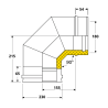 Coude 90 degrés conduit double paroi isolé Edilinox Diamètre 180 mm