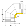 Coude 90 degrés conduit double paroi isolé Edilinox Diamètre 130 mm
