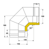 Coude 90 degrés conduit double paroi isolé Edilinox Diamètre 100 mm