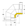 Coude 90 degrés conduit double paroi isolé Edilinox Diamètre 80 mm