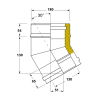 Coude 30 degrés conduit double paroi isolé Edilinox - Diamètre 150 mm