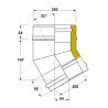 Coude 30 degrés conduit double paroi isolé Edilinox - Diamètre 150 mm