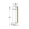 Elément 50 cm conduit double paroi isolé Edilinox - Diamètre 150 mm