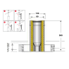 Élément finition 50 cm conduit double paroi isolé Edilinox - Diamètre 150 mm