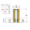 Élément finition 50 cm conduit double paroi isolé Edilinox - Diamètre 150 mm