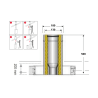 Élément finition 50 cm conduit double paroi isolé Edilinox - Diamètre 150 mm