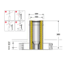 Élément finition 50 cm conduit double paroi isolé Edilinox - Diamètre 150 mm