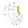 Ensemble dévoiement 2 x coudes 45 ° + 1 x 100 cm conduit double paroi isolé Ediliso25 Edilinox