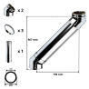 Ensemble dévoiement 2 x coudes 45 ° + 1 x 100 cm conduit double paroi isolé Ediliso25 Edilinox