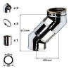 Ensemble dévoiement 2 x coudes 45 ° + 1 x 25 cm conduit double paroi isolé Ediliso25 Edilinox