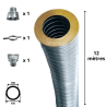 Kit flexible isolé inox diamètre 100 + collier + raccord Edilinox - Longueur 12 mètres