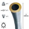 Kit flexible isolé inox diamètre 100 + collier + raccord Edilinox - Longueur 2 mètres