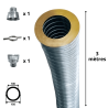 Kit flexible isolé inox diamètre 100 + collier + raccord Edilinox - Longueur 3 mètres