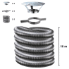 Kit tubage flexible double peau inox diamètre 180 + collier de fixation haute + chapeau Poujoulat