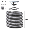 Kit tubage flexible double peau inox diamètre 180 + collier de fixation haute + chapeau Poujoulat