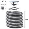 Kit tubage flexible double peau inox diamètre 180 + collier de fixation haute + chapeau Poujoulat
