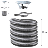 Kit tubage flexible double peau inox diamètre 180 + collier de fixation haute + chapeau Poujoulat