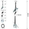 Kit conduit double paroi isolé avec dévoiement sortie toiture Ediliso25 Edilinox