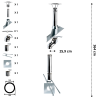 Kit conduit double paroi isolé avec dévoiement sortie toiture Ediliso25 Edilinox