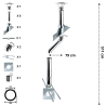 Kit conduit double paroi isolé avec dévoiement sortie toiture Ediliso25 Edilinox