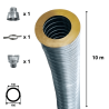 Kit flexible isolé inox diamètre 80 + collier + raccord Edilinox