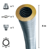 Kit flexible isolé inox diamètre 80 + collier + raccord Edilinox
