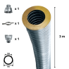 Kit flexible isolé inox diamètre 80 + collier + raccord Edilinox