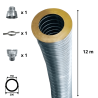 Kit flexible isolé inox diamètre 80 + collier + raccord Edilinox